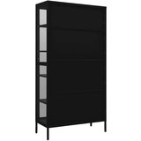 vidaXL Ormarić za izlaganje crni 90x40x180 cm čelik i kaljeno staklo | shoptok.hr