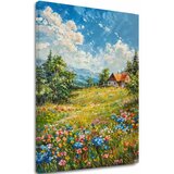  Krajinska slika na platnu Koča v gorah | Akrilne podrobnosti | Shoptok.si
