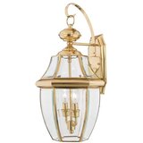 Elstead Lighting Elstead Newbury Zunanja velika stenska svetilka z 2 lučmi, polirana medenina, IP44, E14, (22100234) | Shoptok.si