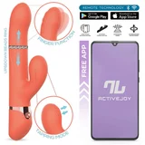 INTOYOU App Series Mindy Vibe with Up & Down Beads Ring, Finger & Pulsations Function Salmon