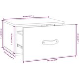 vidaXL Stenska nočna omarica siva 40x29,5x22 cm | Shoptok.si