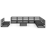  Vrtna sedežna garnitura 11-delna črna trdna borovina, (20970012) | Shoptok.si