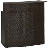 vidaXL Vrtna barska miza rjava 120x55x110 cm poli ratan Cene
