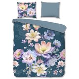 Descanso Plava posteljina za bračni krevet/za produženi krevet od pamučnog satena 200x220 cm Mirery – Cijene