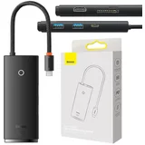 Baseus OS Lite 6-portno vozlišče (Type-C do HDMI+USB3.0*2+PD+SD/TF) (črno)