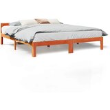 Maison Chic Posteljni okvir - Dvoposteljna postelja - Zakonska postelja brez vzmetnice voščeno rjav 160x200 cm borovina-J4714, (21765544) | Shoptok.si
