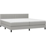  Krevet s oprugama i madracem svjetlosivi 200 x 200cm od tkanine | shoptok.hr
