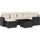  7-dijelni set vrtnih sofa od poliratana s jastucima crni | shoptok.hr