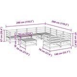  9-dijelni set vrtnih sofa voštano smeđi od masivne borovine | shoptok.hr