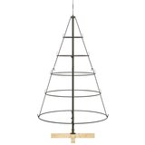 vidaXL božično stožčasto drevo z stojalom Črna 125 cm Jeklo | Shoptok.si