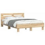  Okvir za krevet s uzglavljem boja hrasta 120x200 cm drveni Smeđa 120 x 200 cm | shoptok.hr