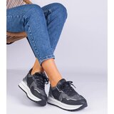 Gemre Black women's sneakers decorated with glitter Nemeles | Shoptok.si