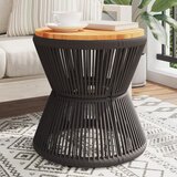 vidaXL Klubska mizica podnožje iz žice Ø 45x44 cm trden akacijev les | Shoptok.si