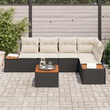  Set od 6 komada vrtnih kauča s jastučićima crni poli ratan akacija | shoptok.hr
