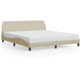 Maison Chic Posteljni okvir - Dvoposteljna postelja - Zakonska postelja brez vzmetnice krem 180x200 cm blago-J3951, (21764289) | Shoptok.si