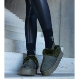 Gemre Green platform slippers with fur Frank | Shoptok.si