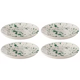 Ladelle Bijelo-zeleni desertni tanjuri u setu 4 kom od kamenine ø 18 cm Carnival –
