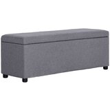 vidaXL Klop s prostorom za shranjevanje 116 cm svetlo siv poliester Cene