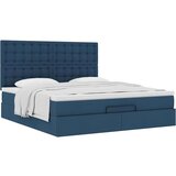vidaXL Otomanski posteljni okvir z vzmetnico moder 180x200 cm blago | Shoptok.si