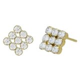 Victoria Cruz halo crystal gold mindjuše sa swarovski kristalima ( a4480-07dt )
