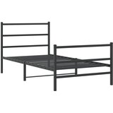 Metalni okvir kreveta s uzglavljem i podnožjem crni 100x190 cm | shoptok.hr