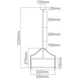 Open Design OR80872 - Luster na šipci STANZA 4xE27/15W/230V, prečnik 55 cm, sjajni hrom/bela | Eponuda.com