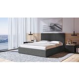 MESONICA Antracitno sivi tapecirani bračni krevet s prostorom za odlaganje s podnicom 160x200 cm Bufo – | shoptok.hr