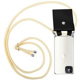 Cadorabo Apple in Cream Beige - Silikonski zaščitni pokrov s srebrnimi obroči, kabelskim pasom in snemljivim primerom, (20579548) | Shoptok.si