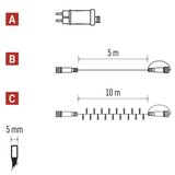  Osnovni komplet za povezovalne verige Standard, 10 m, zunanji, topla bela, časovnik | Shoptok.si