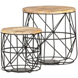  Klubske mizice 2 kosa trden mangov les, (20714429) | Shoptok.si