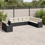  10-dijelni set vrtnih sofa s jastucima crni od poliratana | shoptok.hr