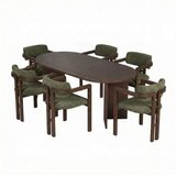 Hanah home trpezarijski set, 7 dijelova, zeleni Slike