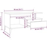 Stolić za kavu boja sivog hrasta 90x49x45 cm konstruirano drvo | shoptok.hr