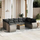 vidaXL 10-dijelni set vrtnih sofa od poliratana s jastucima sivi | shoptok.hr