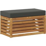  Vanjska stolica klupa s jastukom Prirodna 80 x 43 x 37 cm - Prirodno i antracit 80 cm Zatvoren prostor za noge | shoptok.hr