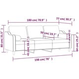  Trosjed s ukrasnim jastucima tamnosivi 180 cm od tkanine | shoptok.hr