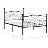  Okvir za krevet s podnicama crni metalni 90 x 200 cm | shoptok.hr
