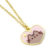 Pusheen Ogrlica - srce, roza emajl i pozlata Slike