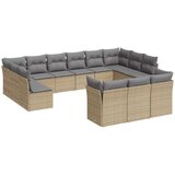 vidaXL 13-dijelni set vrtnih sofa s jastucima poliratan Bež | shoptok.hr