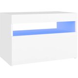 Maison Chic Nočna omarica - Nočna miza z LED lučkami bela 60x35x40 cm inženirski les, (21671193) Cene