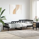 vidaXL Dnevni ležaj crni 80 x 200 cm od masivne borovine | shoptok.hr