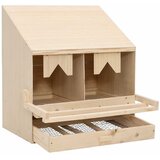 Gnijezdo za kokoši s 2 odjeljka 63x40x65 cm masivna borovina | Eponuda.com