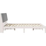  Okvir za krevet s uzglavljem Bijelo 160 x 200 cm tkanina | shoptok.hr