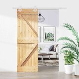  Klizna vrata Prirodna i bijela 70 x 210 cm Čvrsta borovina | shoptok.hr