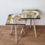 Hanah home 2Shp78 - gold goldwhitebeige nesting table (2 pieces) | ePonuda.com
