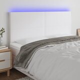 vidaXL LED uzglavlje bijelo 200x5x118/128 cm od umjetne kože Cijene