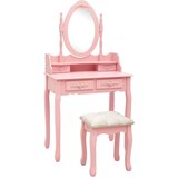 vidaXL Toaletni stolić sa stolcem rozi 75x69x140 cm od drva paulovnije | shoptok.hr