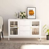 vidaXL komoda bijela 105 x 35 x 70 cm od čelika i kaljenog stakla | shoptok.hr