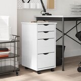 The Living Store Premična omarica s predali MOSS bela trdna borovina - Premična Omarica, (21660801) | Shoptok.si