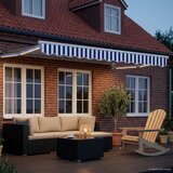 Ručna zlačivna tenda s LED diodama Plava i bijela 3 x 2,5 m | shoptok.hr